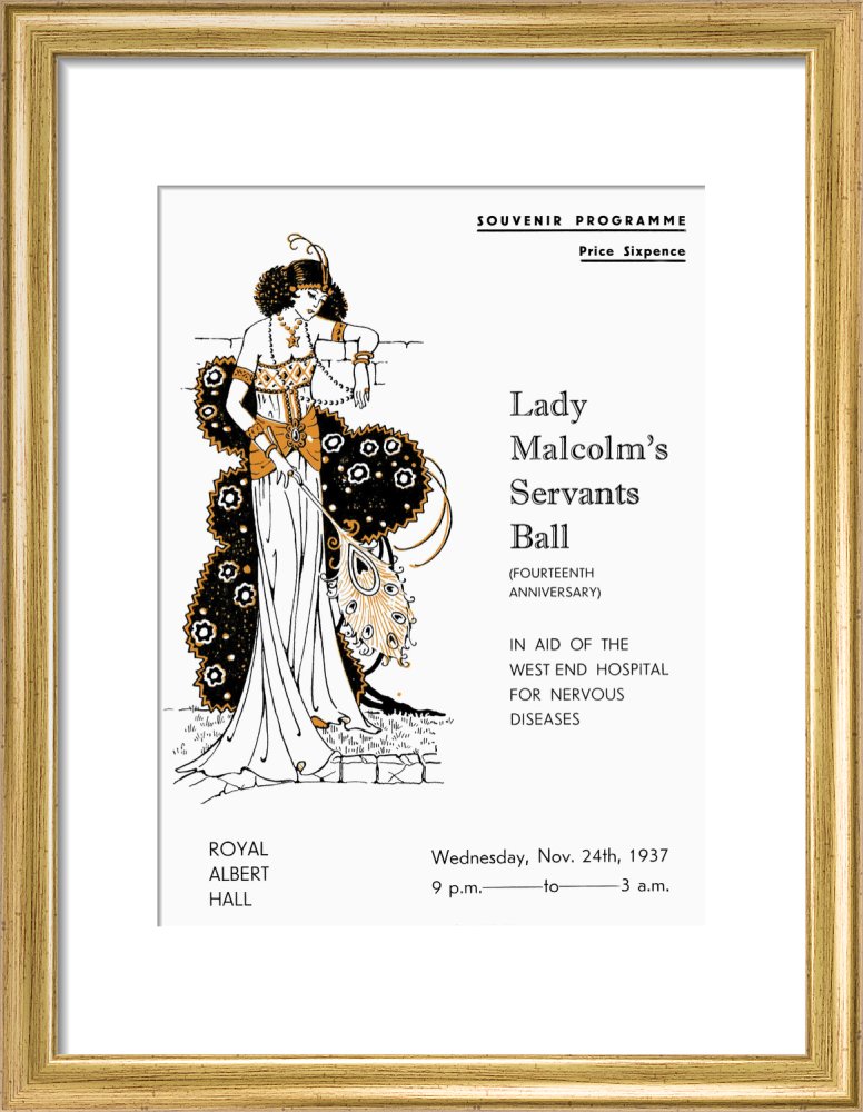 Programme for Lady Malcolm's Servants' Ball (Fourteenth Anniversary), in aid of The West End Hospital for Nervous Diseases, 24 November 1937 - Royal Albert Hall