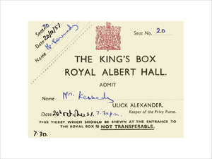 Ticket from a concert featuring Pouishnoff, George Weldon and the London Philharmonic Orchestra, 20 October 1957 - Royal Albert Hall