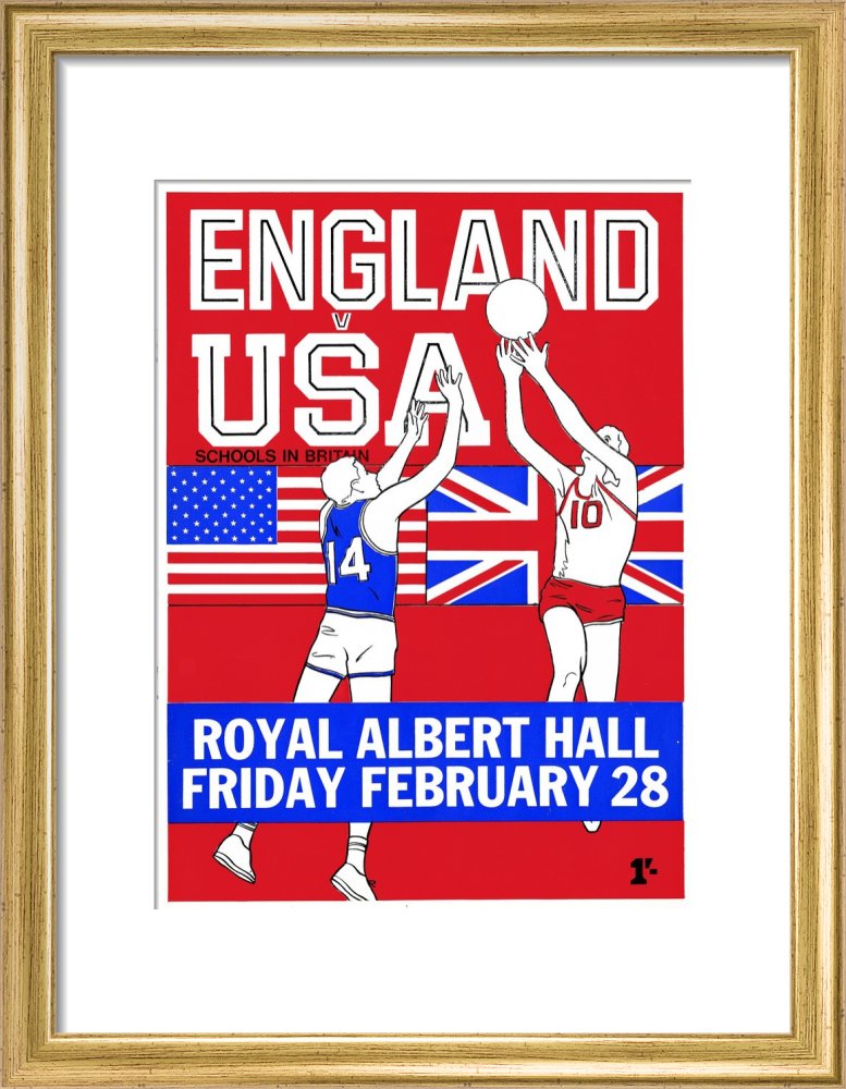 Programme for English Schools Basketball Tournament - England v. USA, 28 February 1969 - Royal Albert Hall