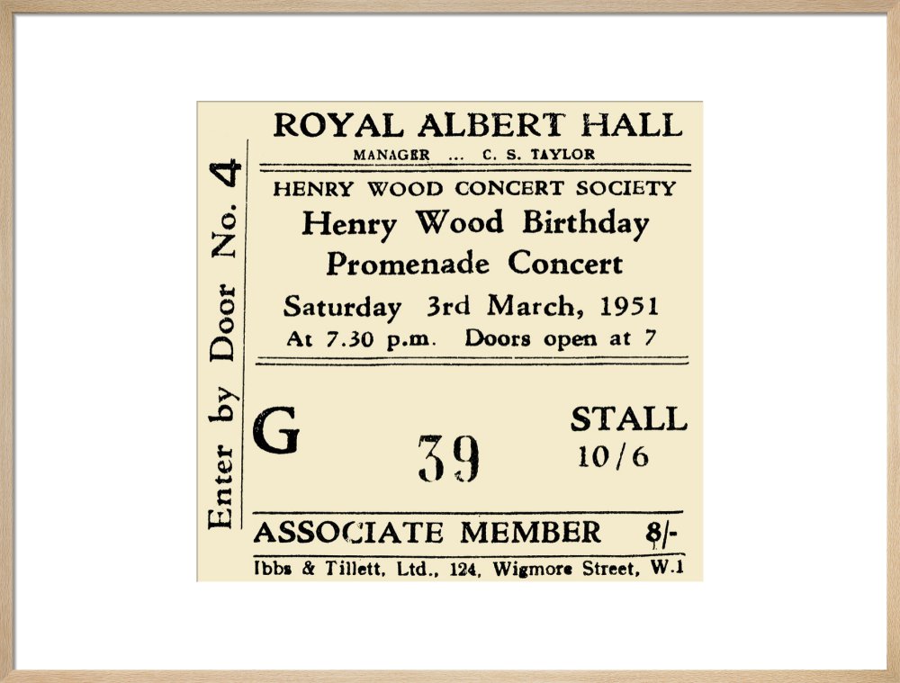 Henry Wood Concert Society - Henry Wood Birthday Promenade Concert, 3 March 1951 - Royal Albert Hall