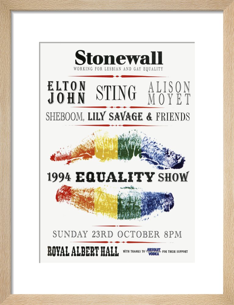 Handbill from Stonewall - 1994 Equality Show, 23 October 1994 - Royal Albert Hall