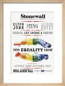 Handbill from Stonewall - 1994 Equality Show, 23 October 1994 - Royal Albert Hall