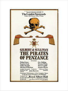 Handbill from The London Savoyards - Gilbert & Sullivan's 'The Pirates of Penzance', 29 February 1980 - Royal Albert Hall