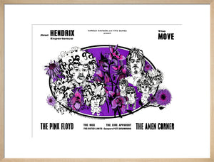 Jimi Hendrix Experience, The Move, The Pink Floyd, The Amen Corner and The Nice Art Print