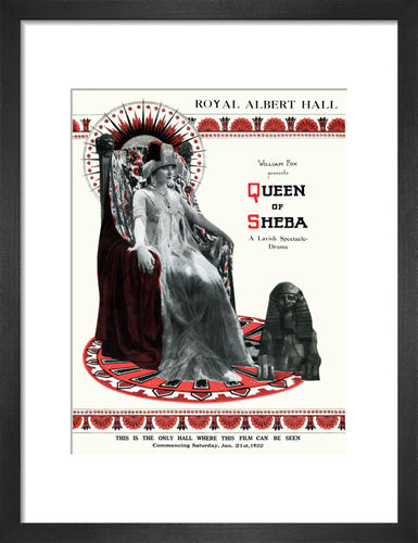 William Fox Presents 'Queen of Sheba' Art Print