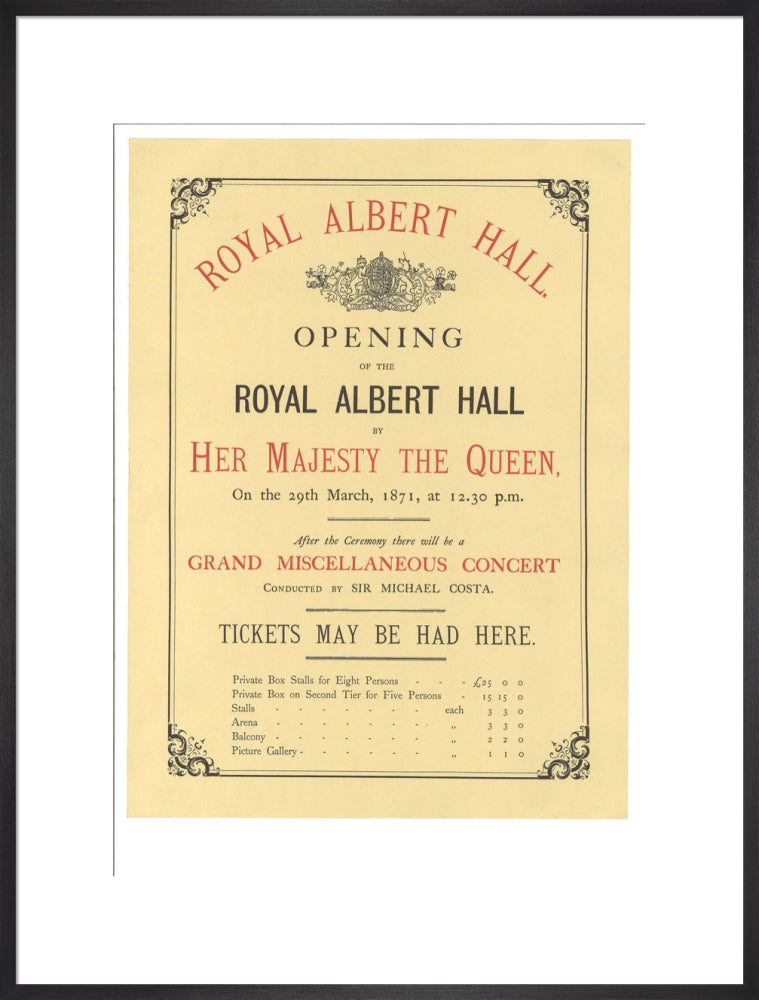 Opening of the Royal Albert Hall Art Print