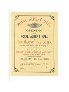 Opening of the Royal Albert Hall Art Print
