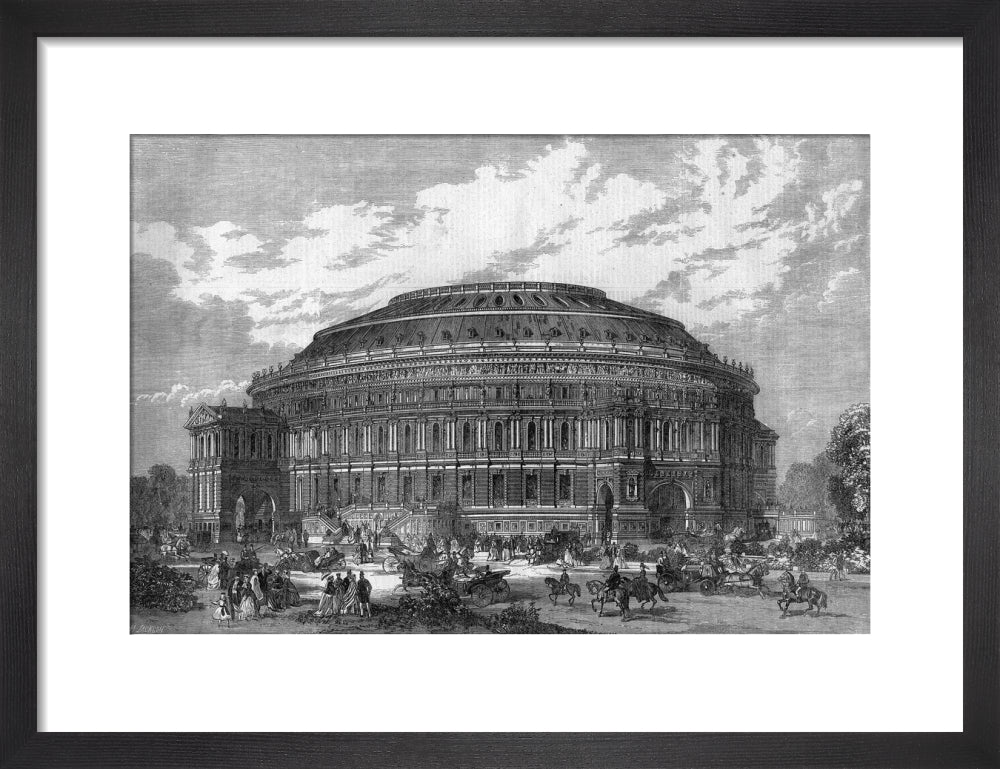 Black and White Construction Illustration of the Royal Albert Hall Art Print