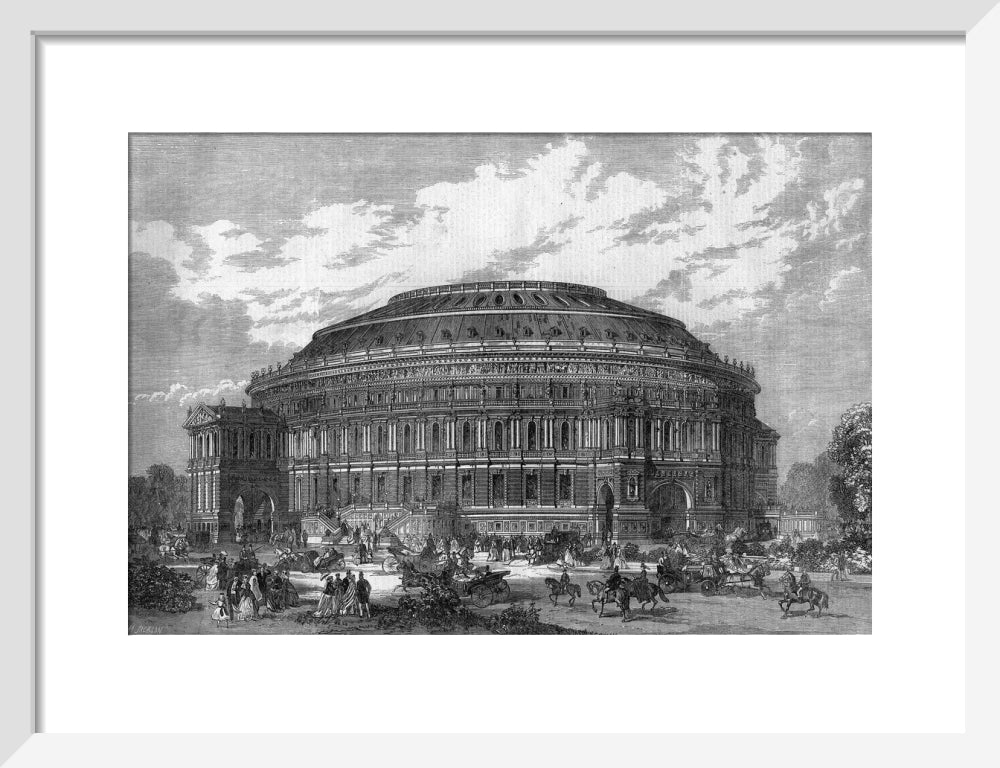 Black and White Construction Illustration of the Royal Albert Hall Art Print