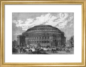 Black and White Construction Illustration of the Royal Albert Hall Art Print