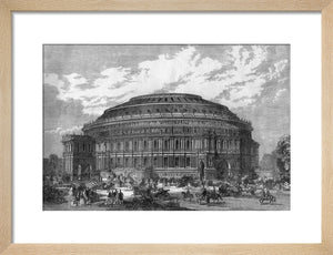 Black and White Construction Illustration of the Royal Albert Hall Art Print