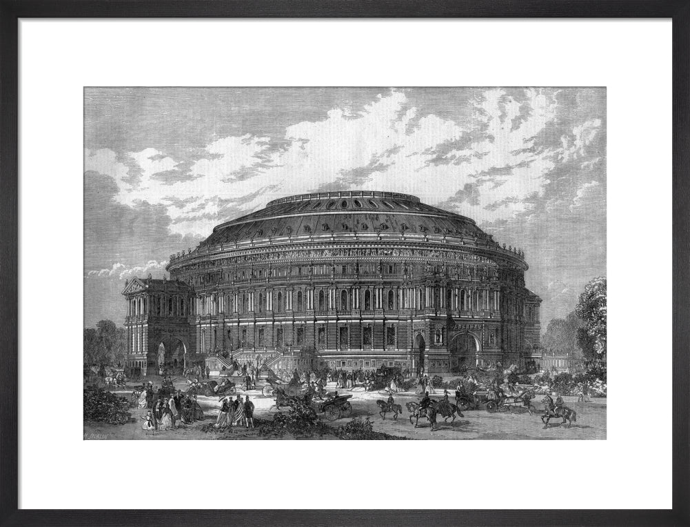 Black and White Construction Illustration of the Royal Albert Hall Art Print