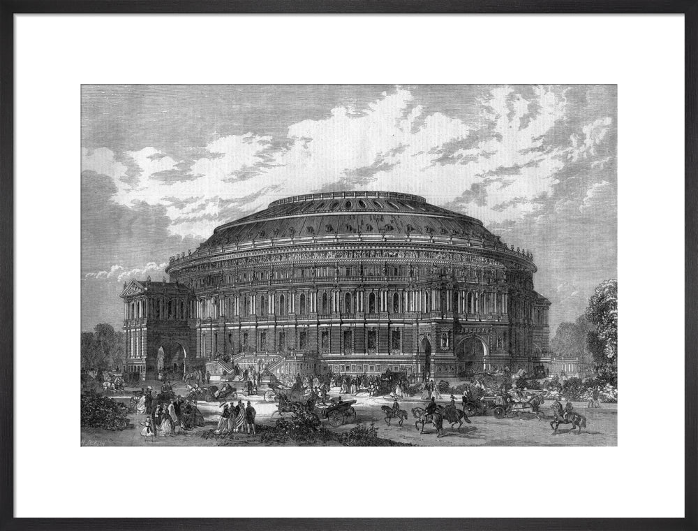 Black and White Construction Illustration of the Royal Albert Hall Art Print