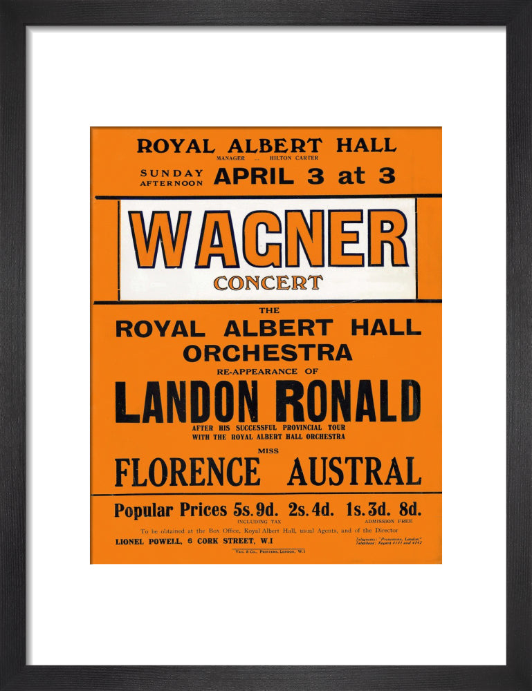Wagner's Special Sunday Concert (1920-1921 Season) Art Print