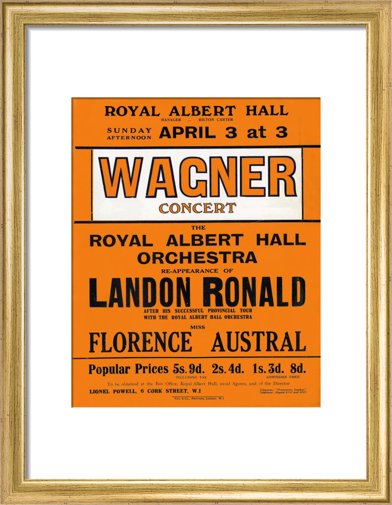 Wagner's Special Sunday Concert (1920-1921 Season) Art Print