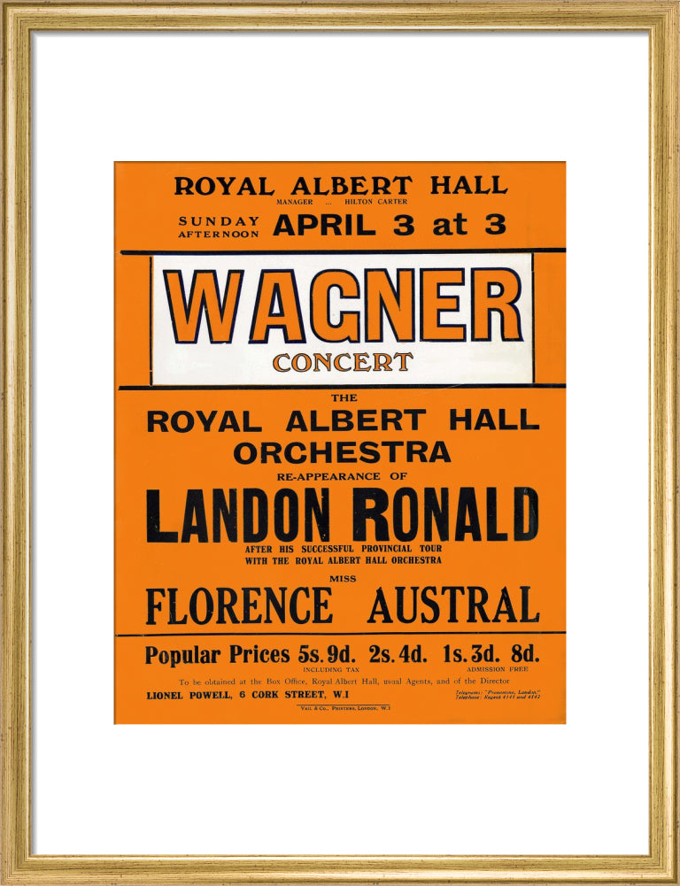 Wagner's Special Sunday Concert (1920-1921 Season) Art Print
