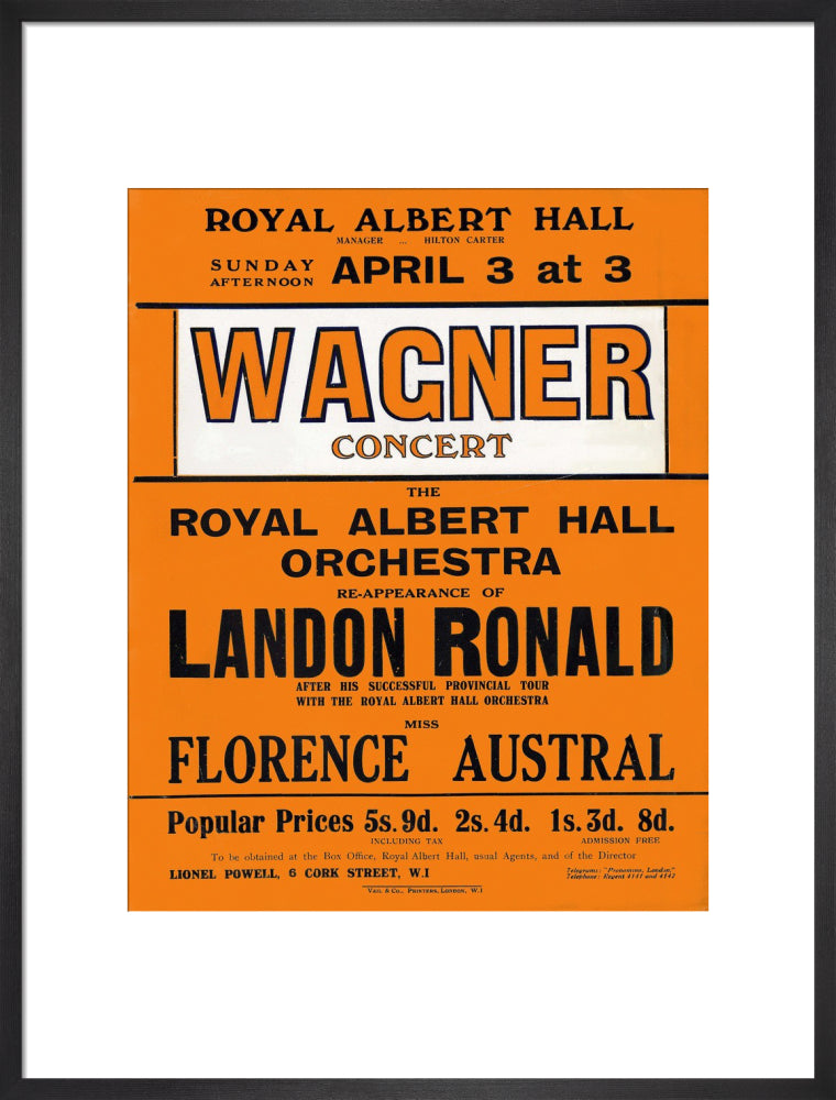 Wagner's Special Sunday Concert (1920-1921 Season) Art Print
