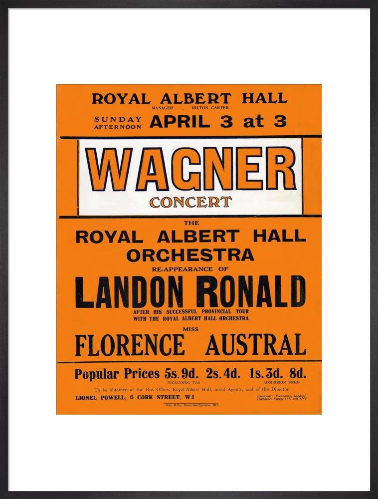 Wagner's Special Sunday Concert (1920-1921 Season) Art Print