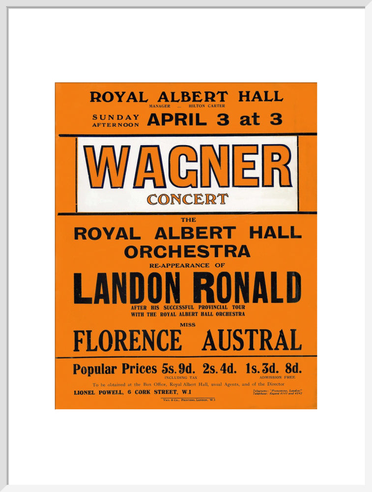 Wagner's Special Sunday Concert (1920-1921 Season) Art Print