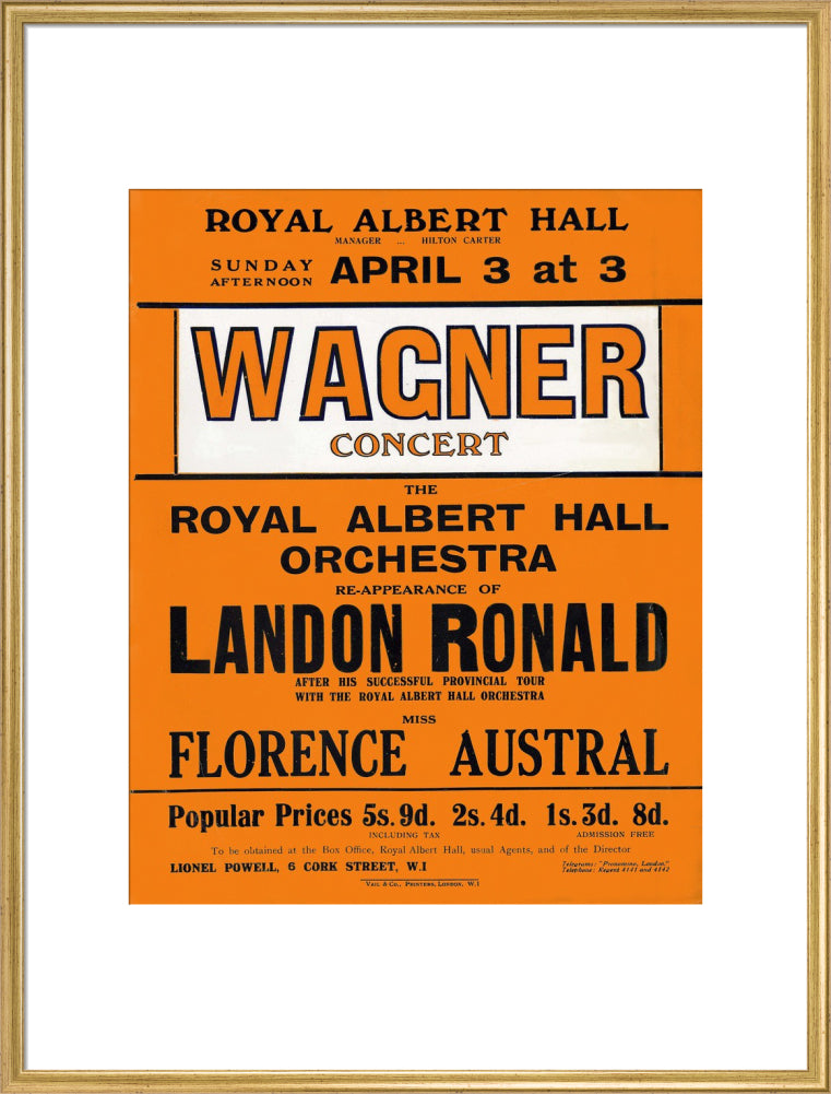 Wagner's Special Sunday Concert (1920-1921 Season) Art Print