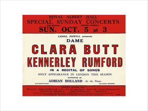Dame Clara Butt and Kennerley Rumford's Special Sunday Concerts (1930-1931 Season) Art Print