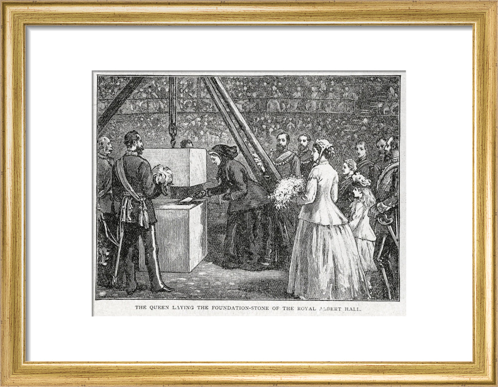 Close Up of Queen Victoria Laying the Hall's Foundation Stone Art Print