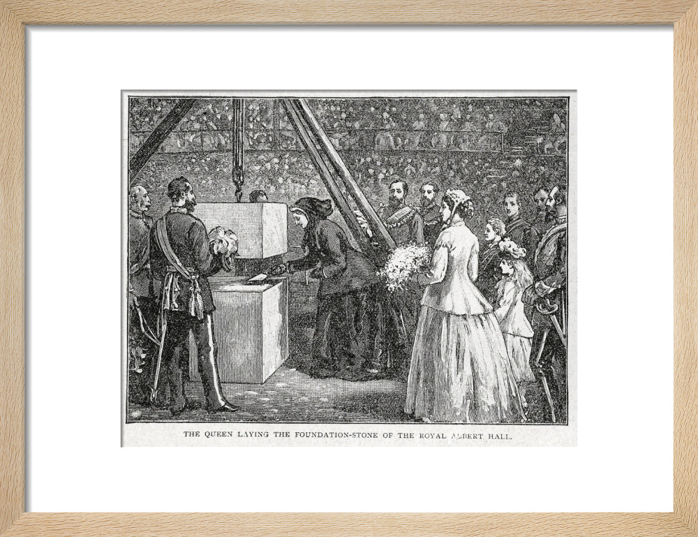 Close Up of Queen Victoria Laying the Hall's Foundation Stone Art Print