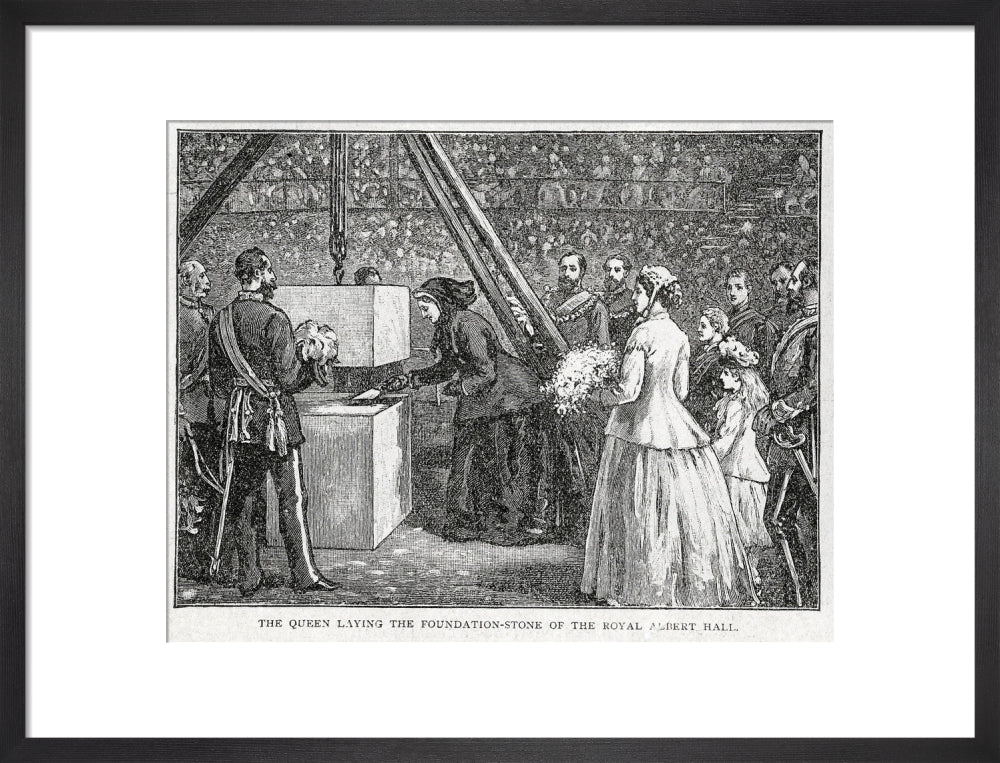 Close Up of Queen Victoria Laying the Hall's Foundation Stone Art Print