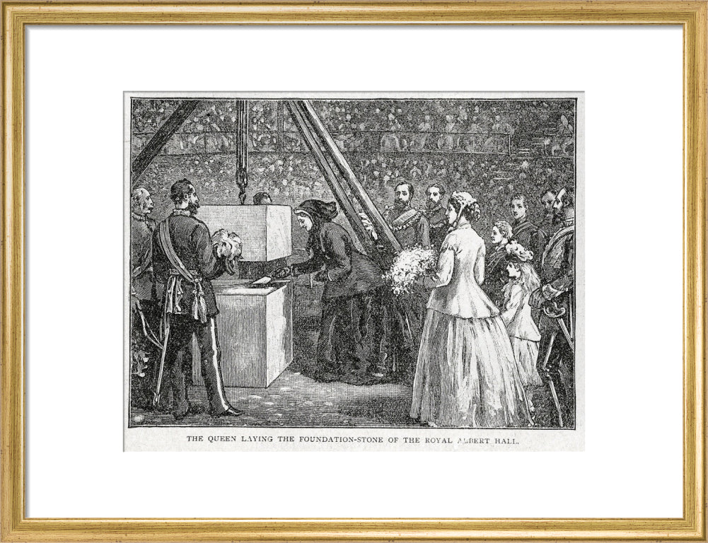 Close Up of Queen Victoria Laying the Hall's Foundation Stone Art Print