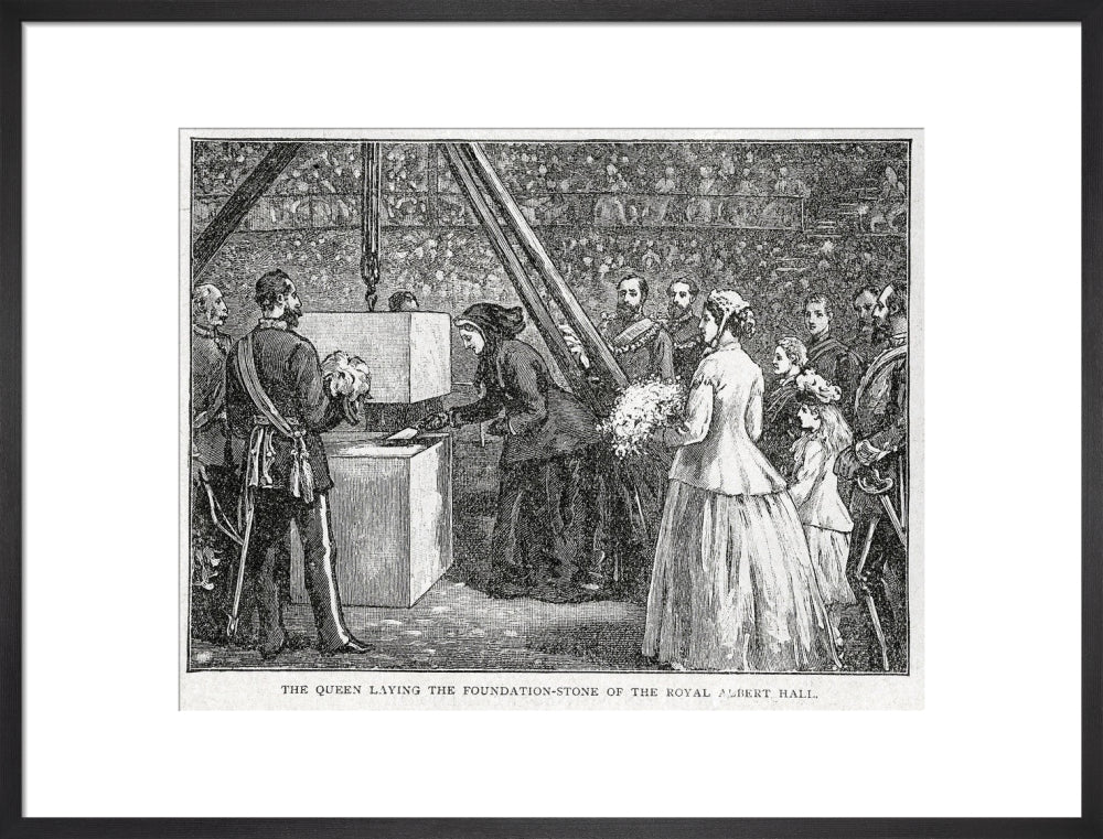 Close Up of Queen Victoria Laying the Hall's Foundation Stone Art Print