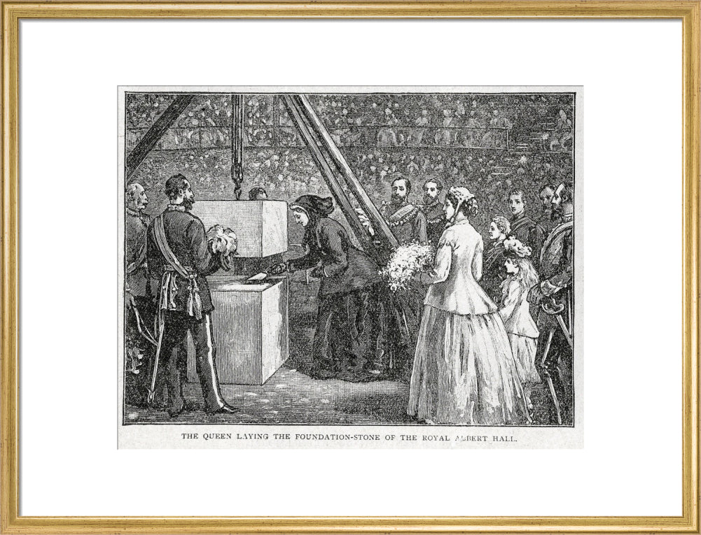 Close Up of Queen Victoria Laying the Hall's Foundation Stone Art Print