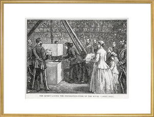 Close Up of Queen Victoria Laying the Hall's Foundation Stone Art Print