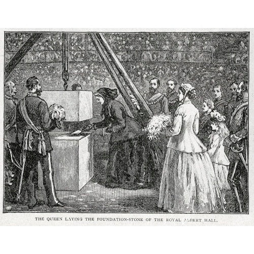 Close up of Queen Victoria laying the Hall's Foundation Stone - Royal Albert Hall