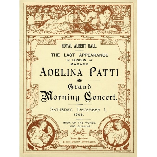 Programme from The Last Appearance in London of Adelina Patti - Grand Morning Concert, 1 December 1906 - Royal Albert Hall