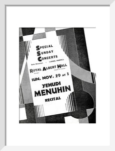 Yehudi Menuhin's Special Sunday Concerts (1931-1932 Season) Art Print