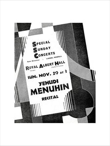Yehudi Menuhin's Special Sunday Concerts (1931-1932 Season) Art Print