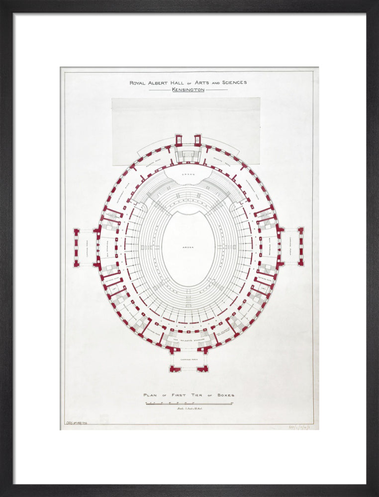 Building Drawing of the Royal Albert Hall Art Print