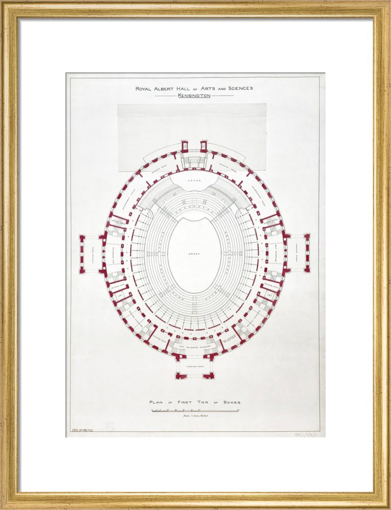 Building Drawing of the Royal Albert Hall Art Print