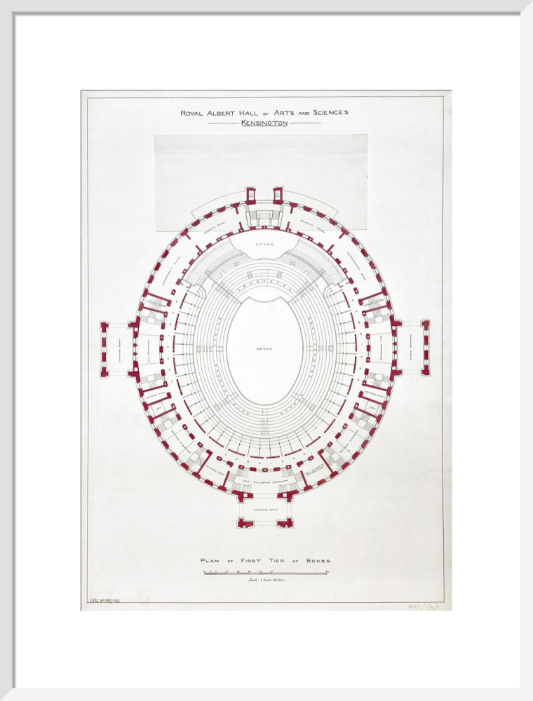 Building Drawing of the Royal Albert Hall Art Print
