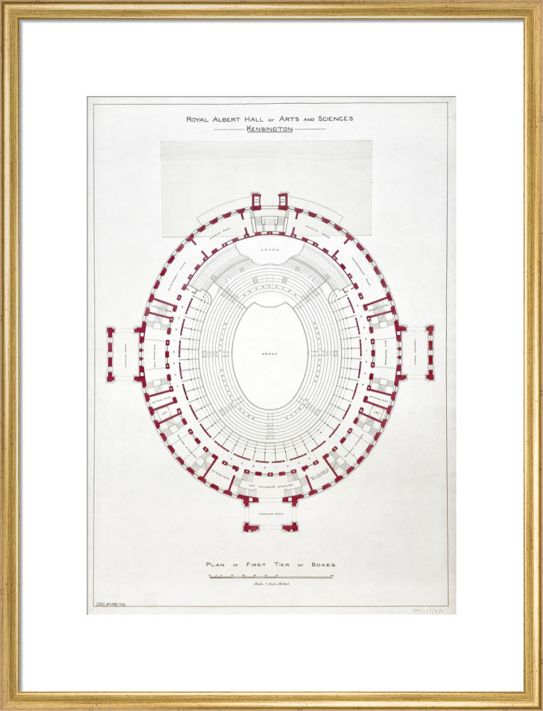 Building Drawing of the Royal Albert Hall Art Print