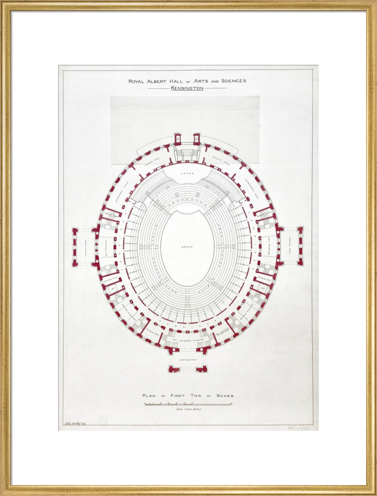 Building Drawing of the Royal Albert Hall Art Print