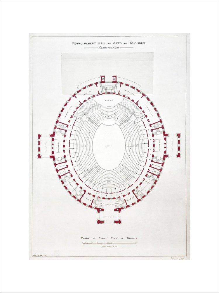 Building Drawing of the Royal Albert Hall Art Print