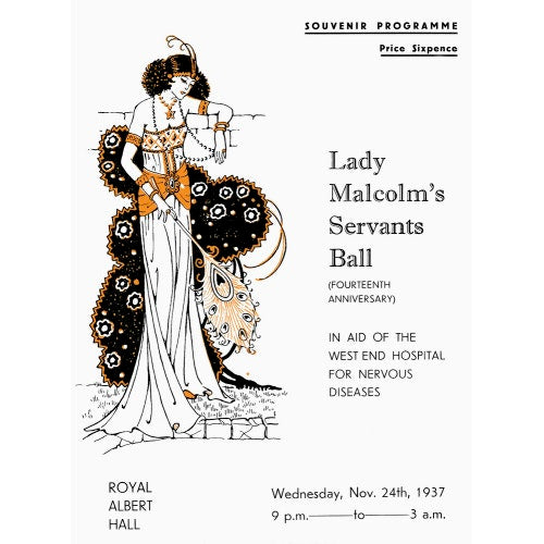 Programme for Lady Malcolm's Servants' Ball (Fourteenth Anniversary), in aid of The West End Hospital for Nervous Diseases, 24 November 1937 - Royal Albert Hall