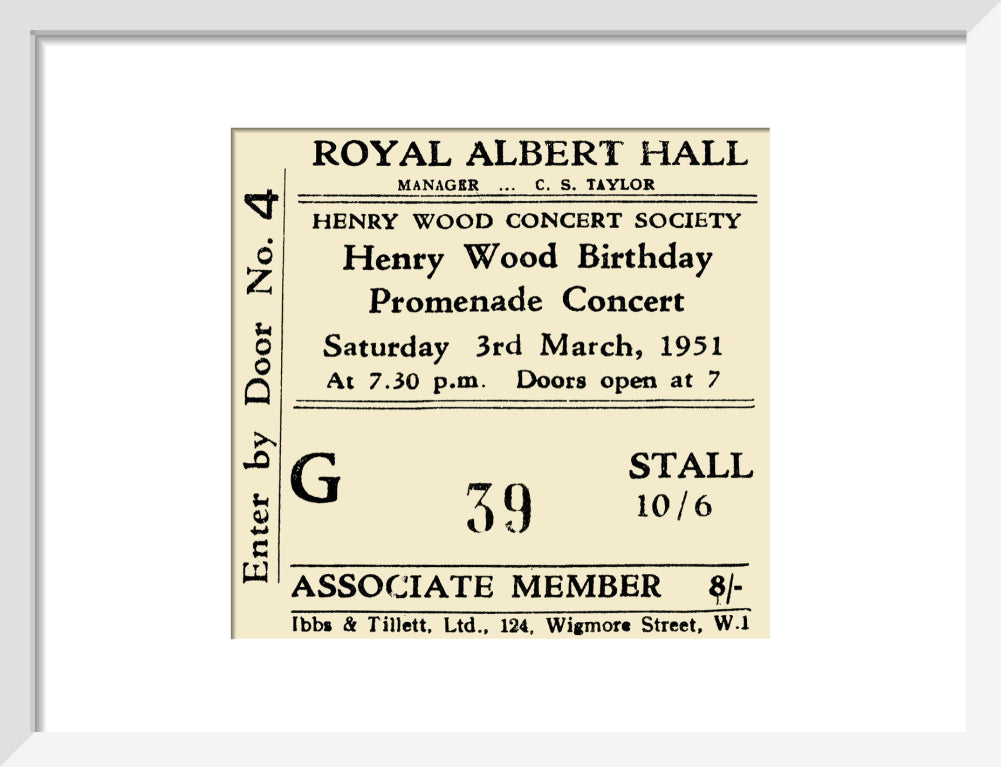 Henry Wood Birthday Promenade Concert Art Print