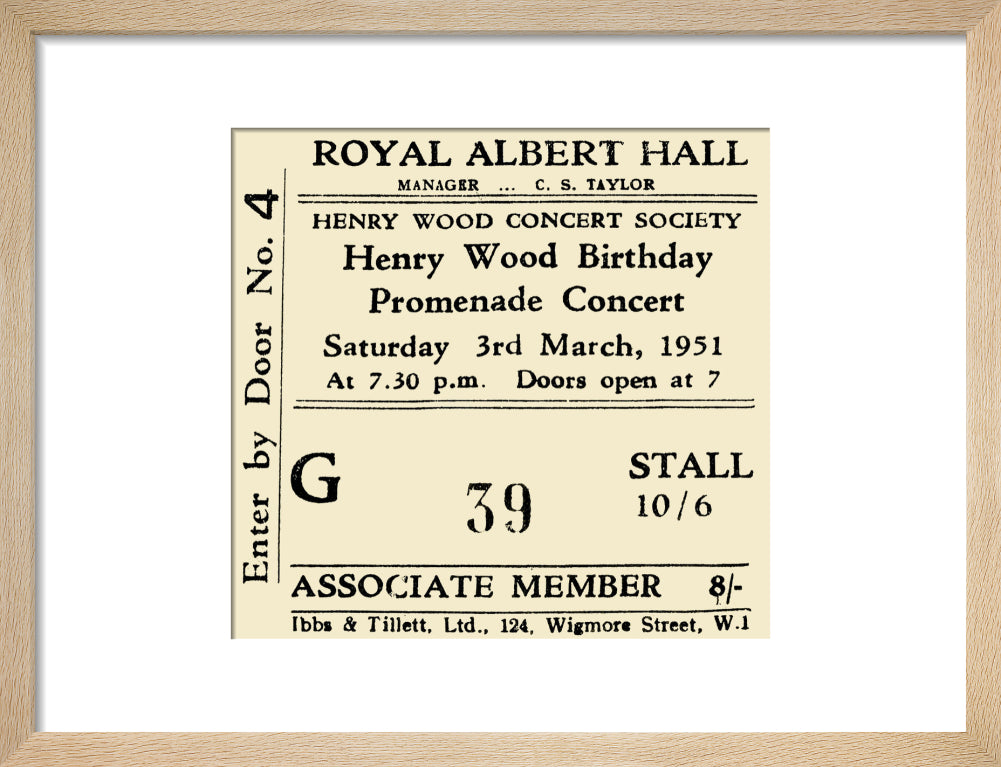 Henry Wood Birthday Promenade Concert Art Print