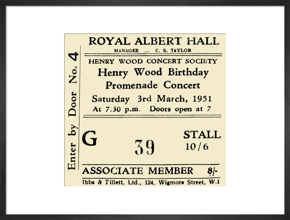 Henry Wood Birthday Promenade Concert Art Print
