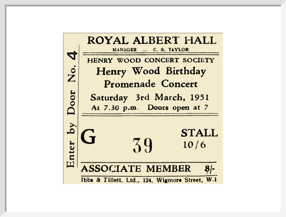 Henry Wood Birthday Promenade Concert Art Print