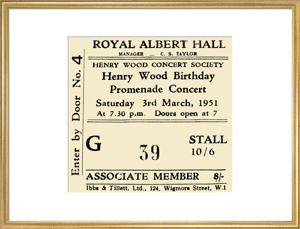Henry Wood Birthday Promenade Concert Art Print