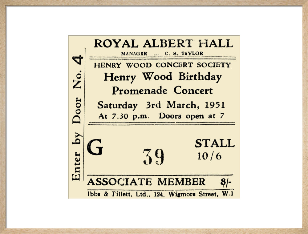 Henry Wood Birthday Promenade Concert Art Print