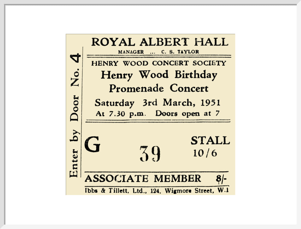 Henry Wood Birthday Promenade Concert Art Print